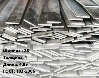 Полоса стальная 25х4 L=4.95 ГОСТ: 103-2006
